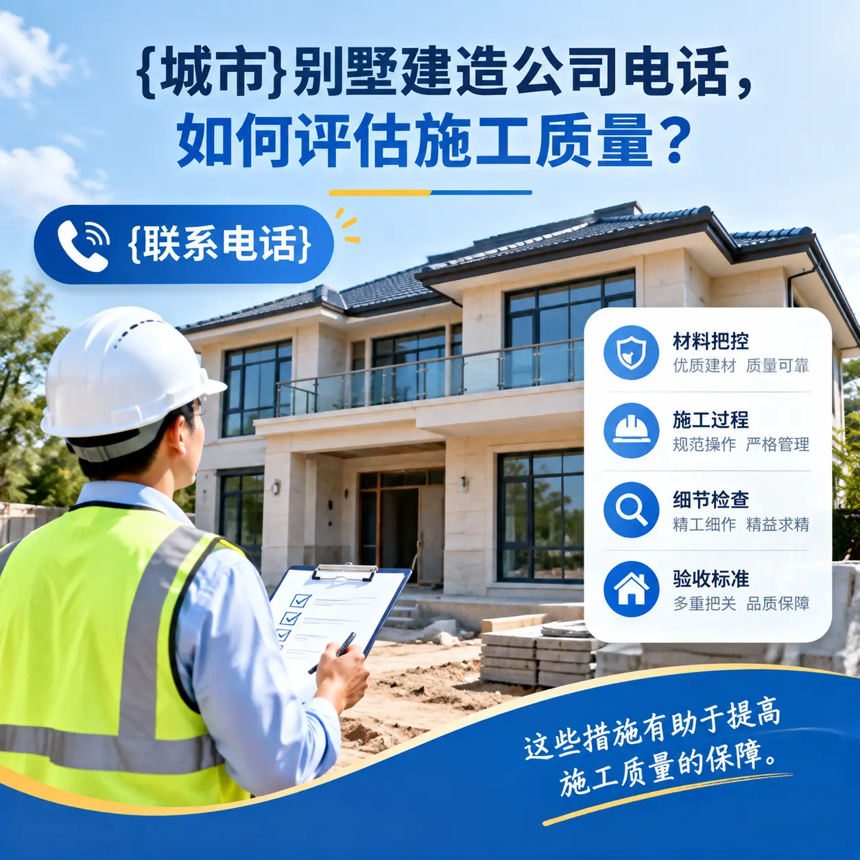 正安别墅建造公司电话,如何评估施工质量?